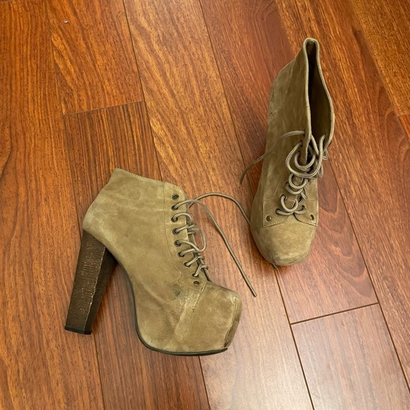 Jeffrey Campbells Lita Taupe High Heel Boots - Picture 4 of 9